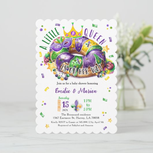 Mardi Gras A little Queen Scallop Invitation 招待状 (スタンド正面)
