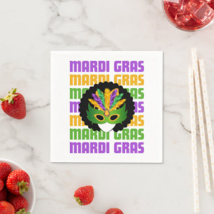 MARDI GRAS Afro Masquerade スタンダードカクテルナプキン