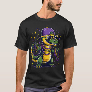 Mardi Gras Alligator Crocodile Costume Tシャツ