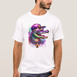Mardi Gras Alligator Party Vibes Tシャツ