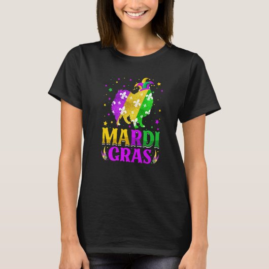 Mardi Gras American Eskimo Dog Lover Carnival Jest Tシャツ (正面)