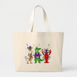 Mardi Gras Animals Tote Bag – Fun Carnival Parade  ラージトートバッグ