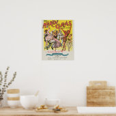 Mardi Gras Antique Yellow Poster ポスター (キッチン)