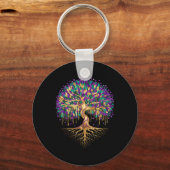 Mardi Gras Bead Tree Carnival New Orleans 2025 Wom キーホルダー (正面)