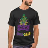 Mardi Gras Beads Mask Feathers Fat Tuesday Mardi G Tシャツ (正面)