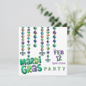 Mardi Gras Beads Party 招待状 (スタンド正面)