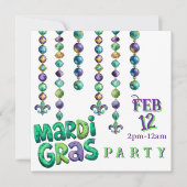 Mardi Gras Beads Party 招待状 (正面)