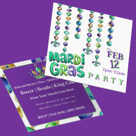 Mardi Gras Beads Party 招待状