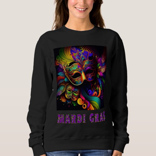Mardi Gras Beautiful Colorful スウェットシャツ (正面)