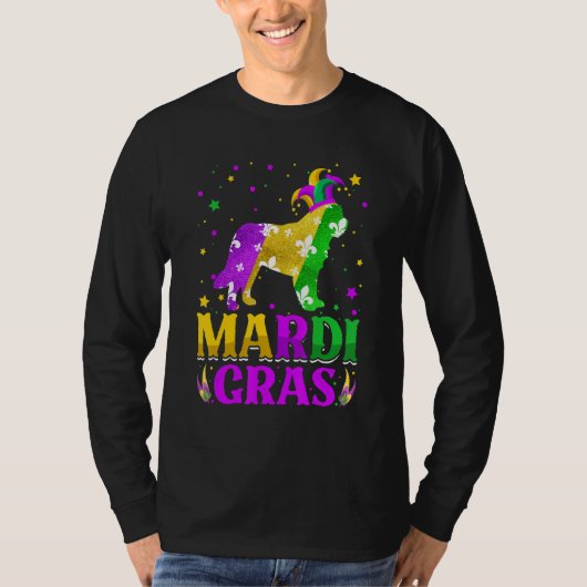 Mardi Gras Bernard Dog Lover Carnival Jester Tシャツ (正面)