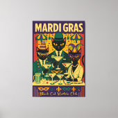 Mardi Gras Black Cat Martini Club Trio キャンバスプリント (正面)