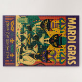 Mardi Gras Black Cat Martini Club Trio ジグソーパズル (横)