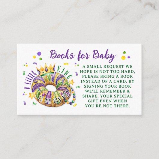 Mardi Gras Books for Baby Request エンクロージャーカード (正面)
