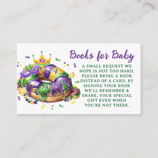 Mardi Gras Books for Baby Request エンクロージャーカード (正面)