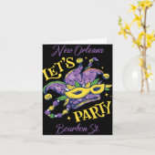 Mardi Gras Bourbon Street New Orleans Souvenir Lou カード (黄色い花)