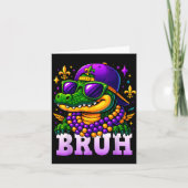 Mardi Gras Bruh Mardigator Alligator Costume Teens カード (正面)