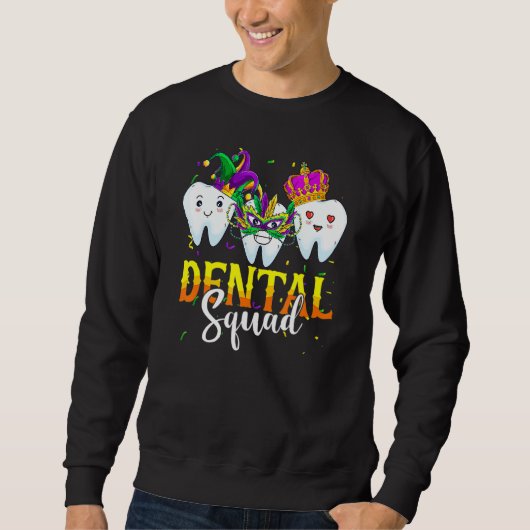 Mardi Gras Carnival Dental Squad New Orlean Dentis スウェットシャツ (正面)