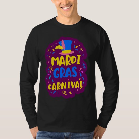 mardi gras carnival fest new orleans tシャツ (正面)