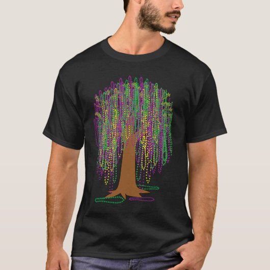 Mardi Gras Carnival Mexican Graphic Bead Tree Bour Tシャツ (正面)