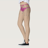 Mardi Gras Carnival Pink Showgirl Costume Leggings レギンス (左)