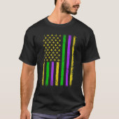 Mardi Gras Carnivals American US Flag Funny Festiv Tシャツ (正面)