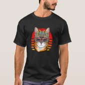 Mardi Gras cat Carnival Mask Cat Tシャツ (正面)
