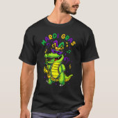 Mardi Gras Celebration Alligator Crocodile Holiday Tシャツ (正面)