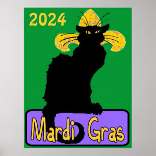 Mardi Gras Chat Noir,日付の編集 ポスター