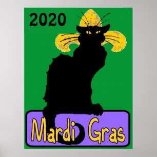 Mardi Gras Chat Noir,日付の編集 ポスター
