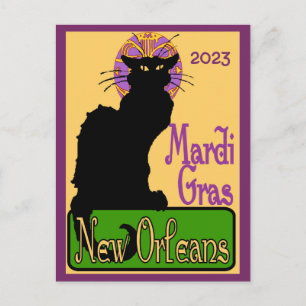 Mardi Gras Chat Noir,追加文字葉書 ポストカード