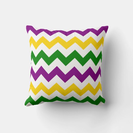 Mardi Gras Chevron Pattern クッション (裏面)