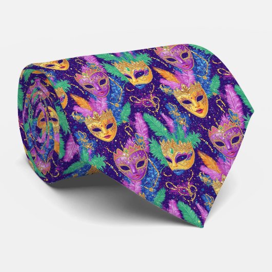 Mardi Gras Color Masks ネクタイ (ロール)