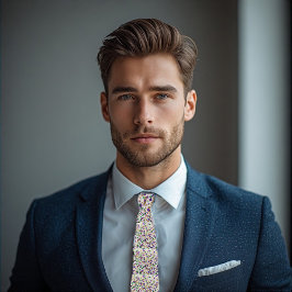 Mardi Gras Color Purple Green Gold Confetti Accent ネクタイ