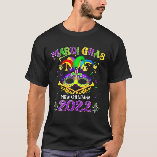 Mardi Gras Costume Mask Design - Mardi Gras 2022 Tシャツ (正面)