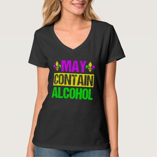 Mardi Gras Costume May Contain Alcohol Party Men Tシャツ (正面)