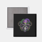 Mardi Gras Costume Sugar Skull Carnival Halloween  マグネット (正面/裏面)