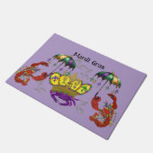 Mardi Gras crawfish and king crab festive ドアマット (アングル)