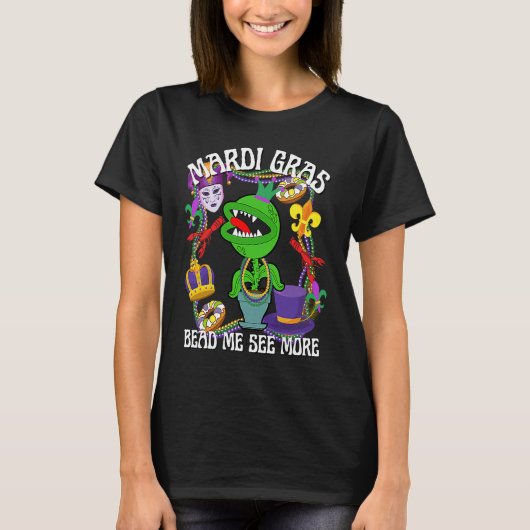 Mardi Gras Crawfish Crawdad Feed Me Beads Jester H Tシャツ (正面)