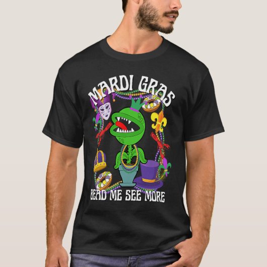 Mardi Gras Crawfish Crawdad Feed Me Beads Jester H Tシャツ (正面)