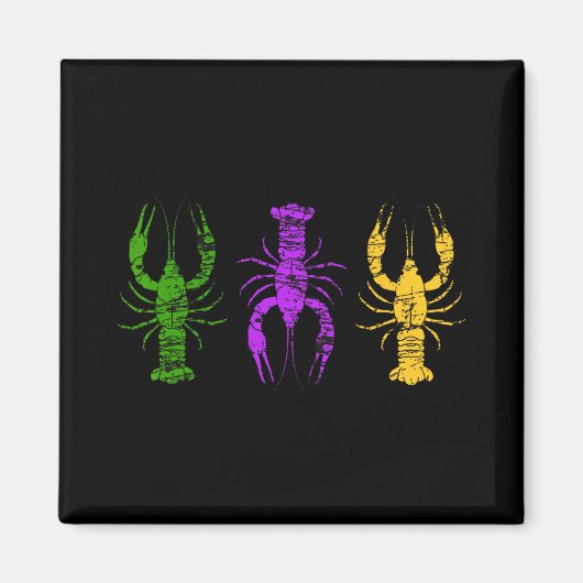 Mardi Gras Crawfish Jester Hat Bead Tee New Orlean マグネット (正面)