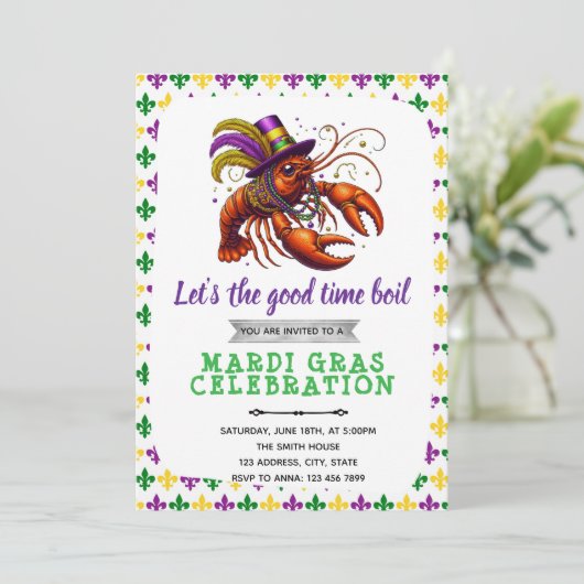 Mardi gras crawfish party invitation 招待状 (スタンド正面)