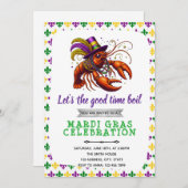 Mardi gras crawfish party invitation 招待状 (正面/裏面)