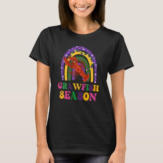 Mardi Gras Crawfish Season Lobster Rainbow Mardi G Tシャツ (正面)
