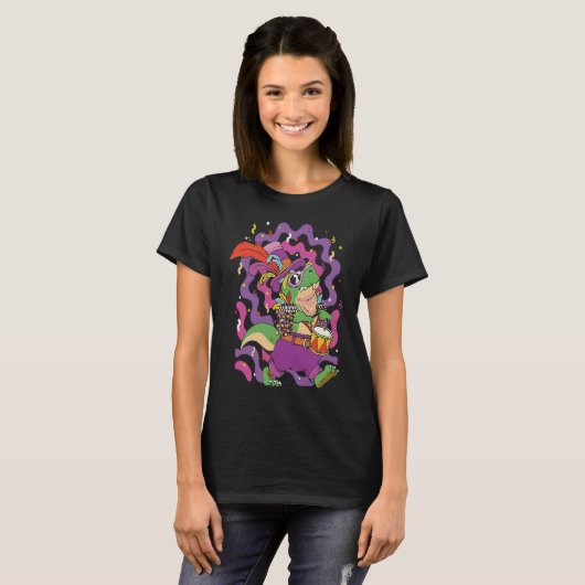 Mardi Gras Crocodile Carnival Fat Tuesday New Orle Tシャツ (正面フル)