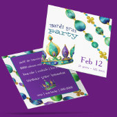 Mardi Gras Crown and Beads Party  招待状