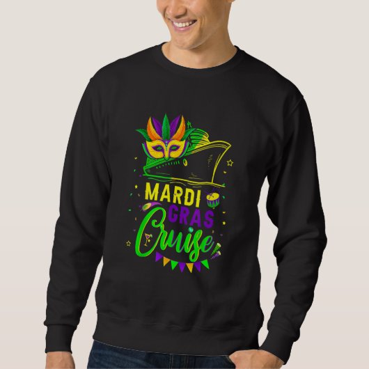 Mardi Gras Cruise Crew Cruising Mask Cruise Ship P スウェットシャツ (正面)