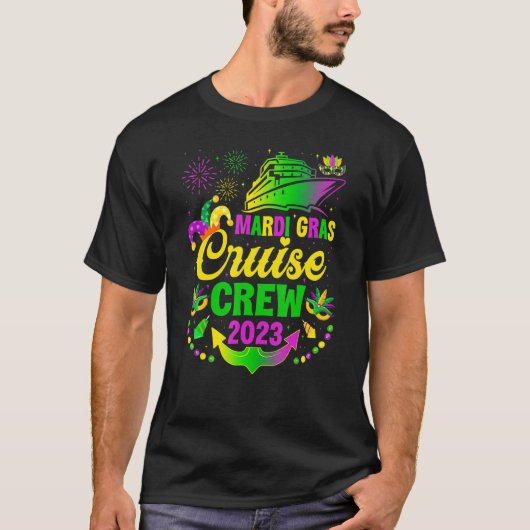 Mardi Gras Cruise Crew Matching Group Cruising Cru Tシャツ (正面)