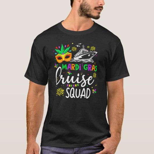 Mardi Gras Cruise Funny Cruising Mask Cruise Ship  Tシャツ (正面)