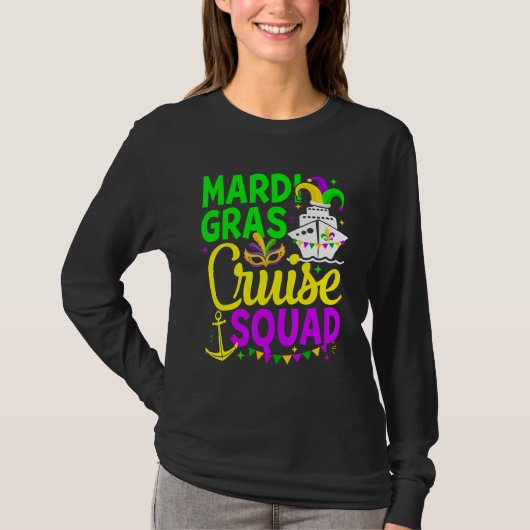 Mardi Gras Cruise Squad Cruising Funny Carnival Pa Tシャツ (正面)