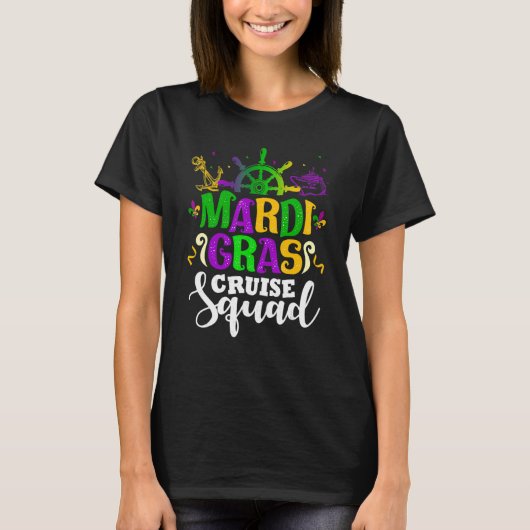 Mardi Gras Cruise Squad Funny Matching Group Famil Tシャツ (正面)